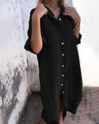 Dames Shirt Midi Jurk Elegant