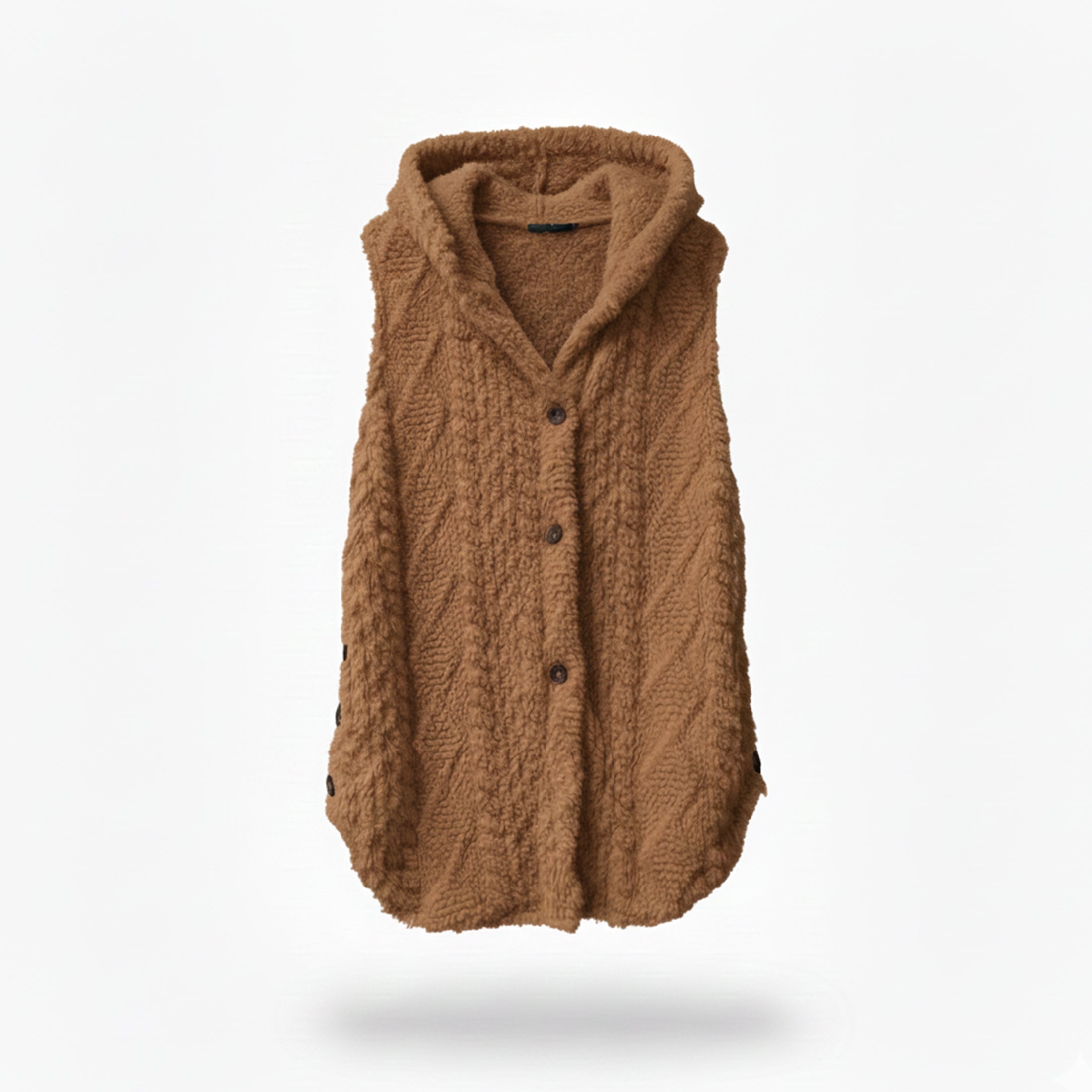 Dames Gebreid Vest met Capuchon Relaxed Fit