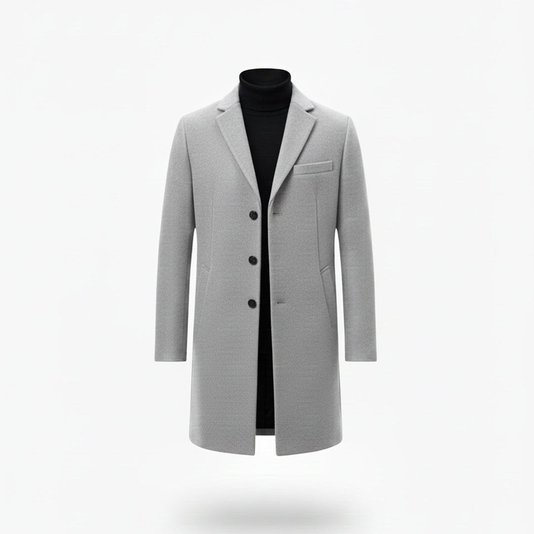 Heren Lange Winterjas Old Money Stijl