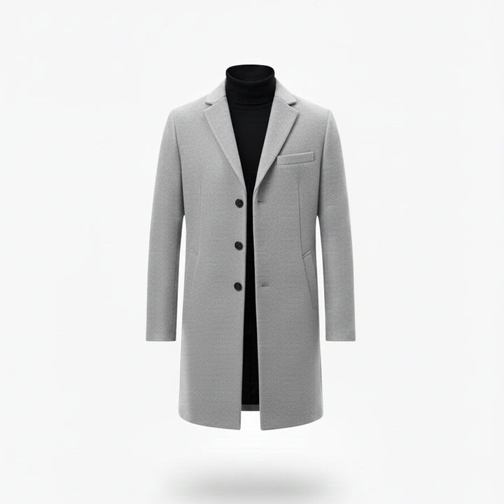 Heren Lange Winterjas Old Money Stijl