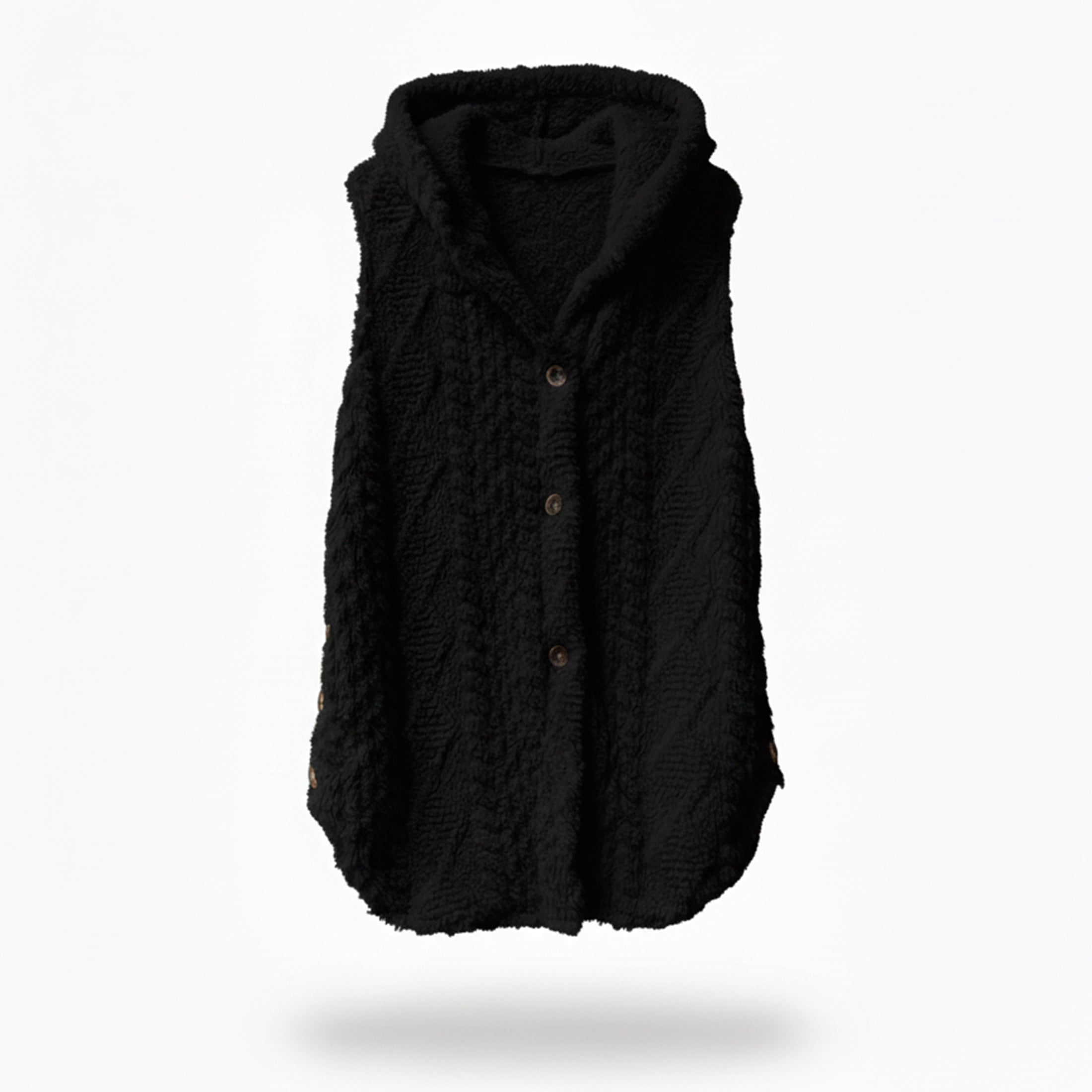 Dames Gebreid Vest met Capuchon Relaxed Fit