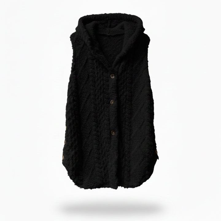 Dames Gebreid Vest met Capuchon Relaxed Fit