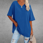 Dames Oversized T Shirt Met V Hals