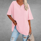 Dames Oversized T Shirt Met V Hals