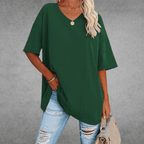 Dames Oversized T Shirt Met V Hals
