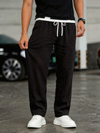 Heren Casual Broek met Trekkoord en Linnen Look Montarello
