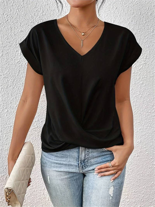 Michelle Bloes | Casual Korte Mouw V-Hals Bloes