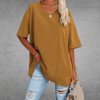 Dames Oversized T Shirt Met V Hals