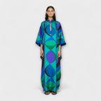Dames Maxi Kaftan met Kleurrijk Psychedelisch Ontwerp