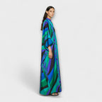 Dames Maxi Kaftan met Kleurrijk Psychedelisch Ontwerp