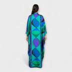 Dames Maxi Kaftan met Kleurrijk Psychedelisch Ontwerp