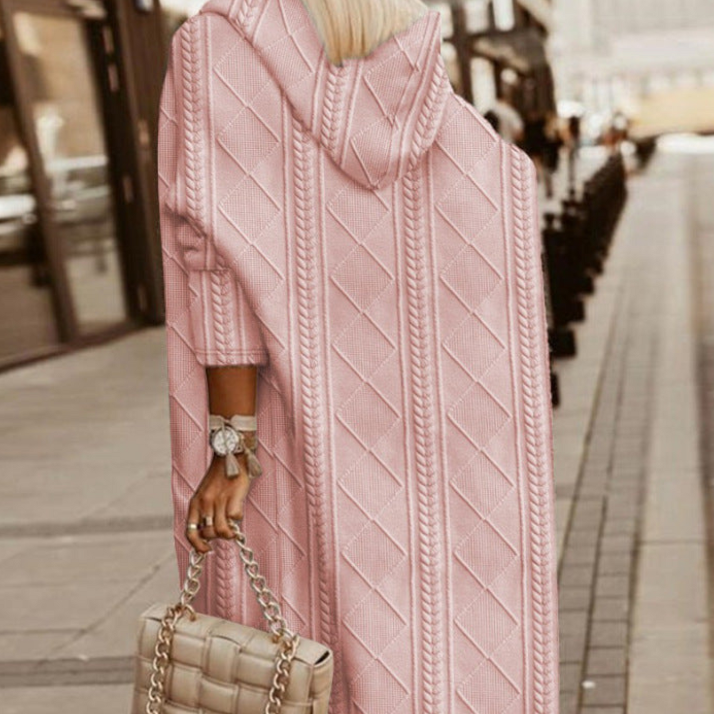 Bailee Vest | Dames Herfst Lange Gebreide Jas met Capuchon