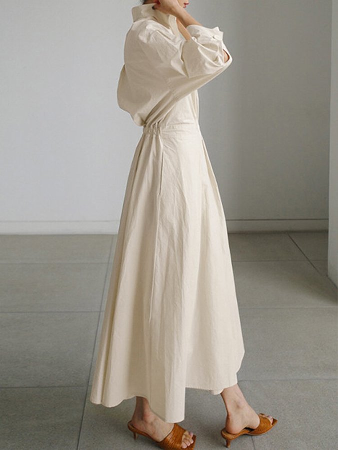 Vicki Jurk | Dames Herfst Elegante Maxi Jurk met Zwierige Pasvorm