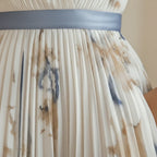 Dames Geplooide Bloemenprint Maxi Jurk