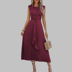Dames Midi Jurk met Open Schouders