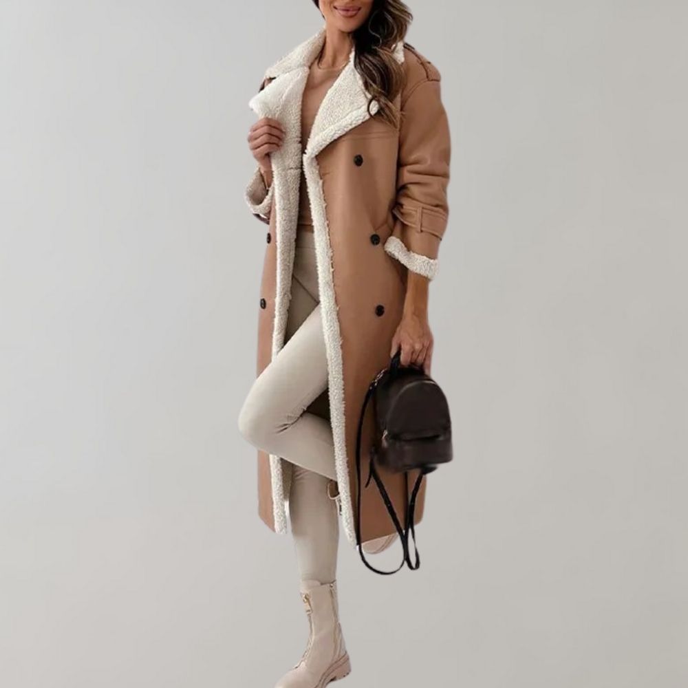 Xirra Jas | Lange Winterjas met Shearling Voering