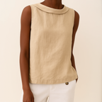 Dames Mouwloze Col Top