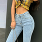 Yissel Jeans | Hoge Taille Denim Uitlopende Jeans
