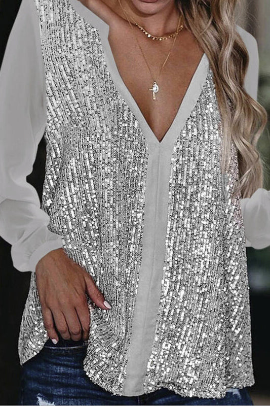 Uma Bloes | Lange Mouw Glitter Bloes
