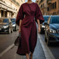 Vianna Jurk | Dames Herfst Maxi Jurk met Ballonmouwen