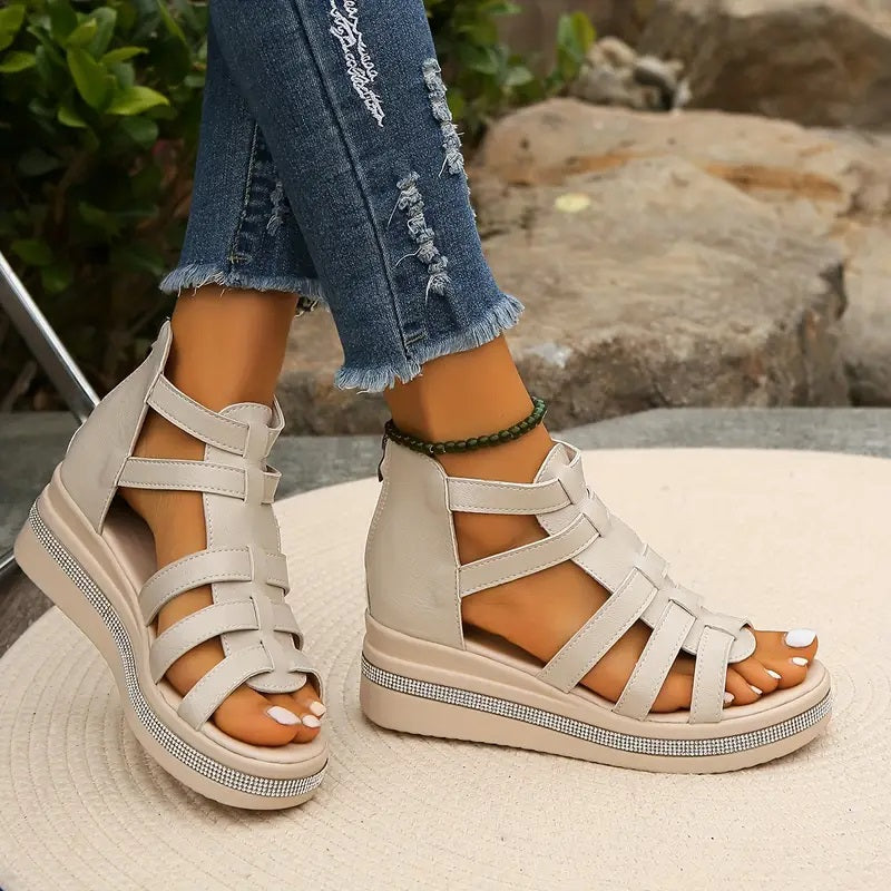 Dames Platform Sandalen met Meerdere Bandjes