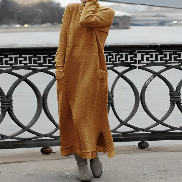 Dames Comfortabele Winter Maxi Jurk