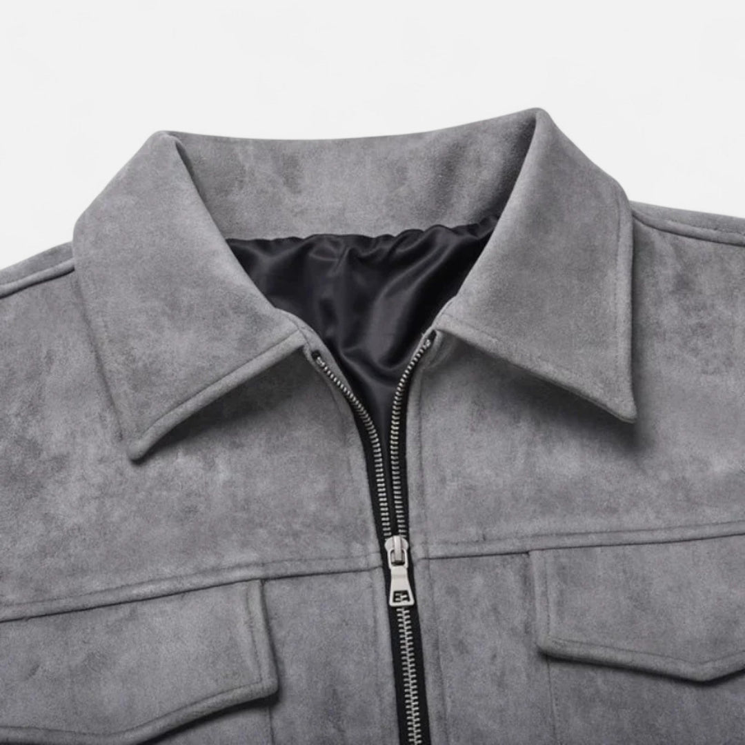Heren Suède Utility Jas Klassieke Stijl