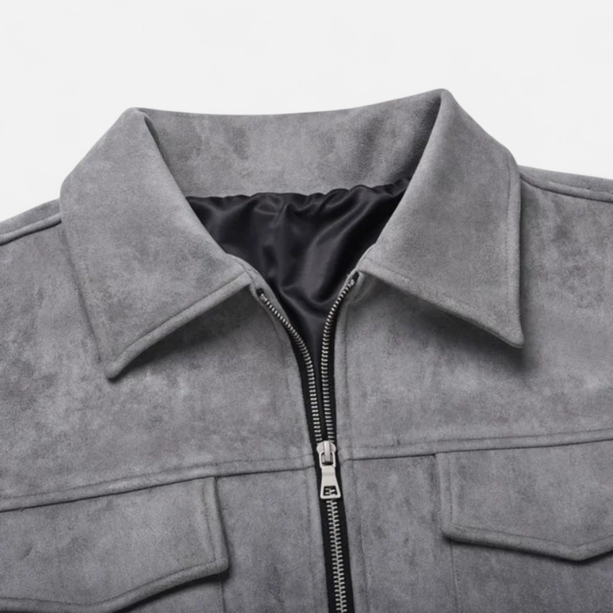 Heren Suède Utility Jas Klassieke Stijl