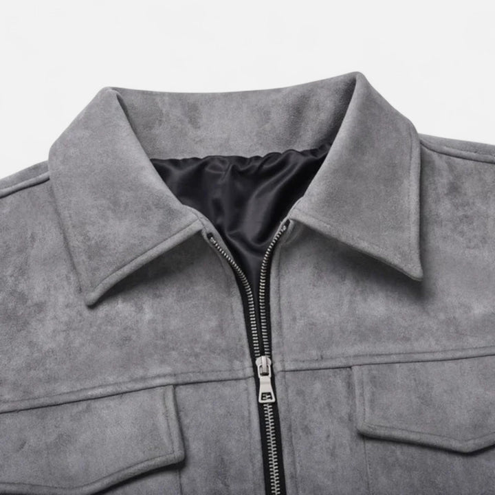 Heren Suède Utility Jas Klassieke Stijl