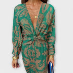 Dames Elegante Midi Jurk met Lange Mouwen