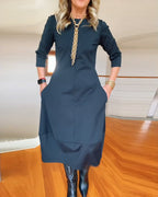 Dames Midi Jurk Elegante Pasvorm