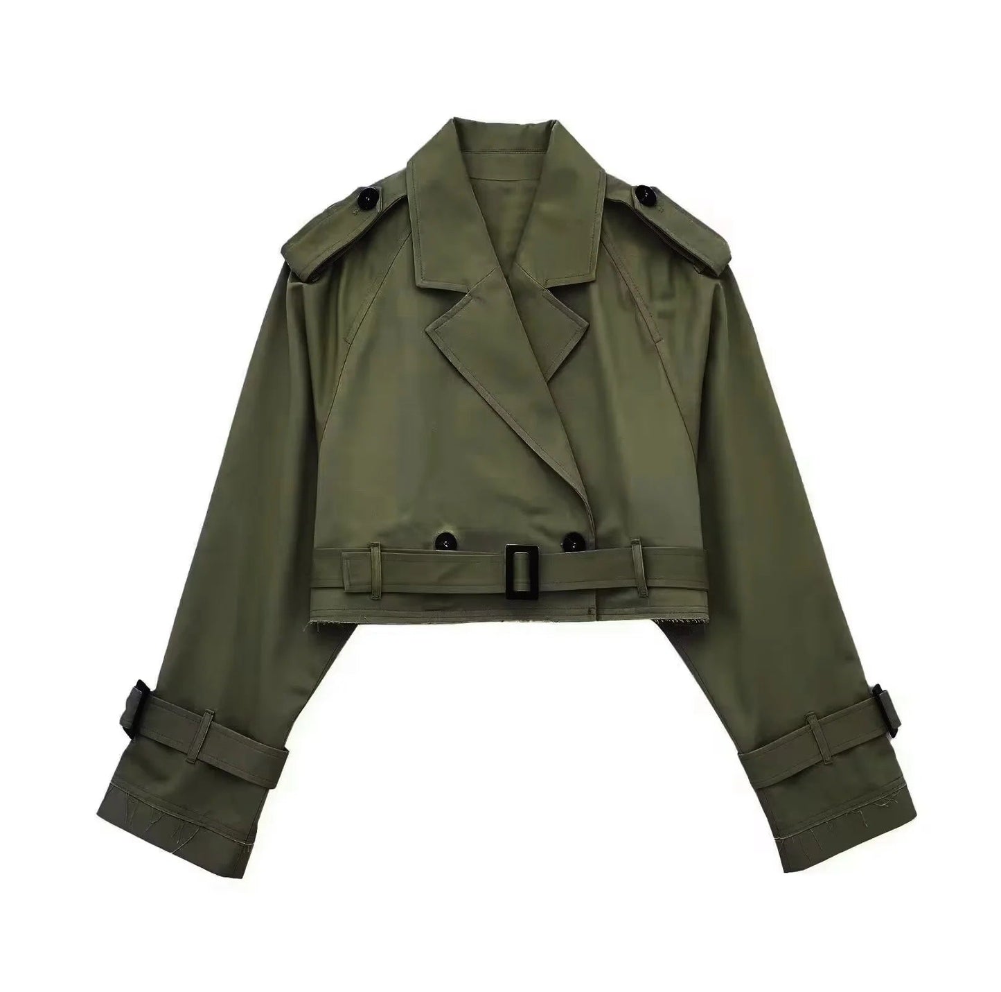 Xosha Trenchcoat | Dames Herfst Cropped Trenchjack