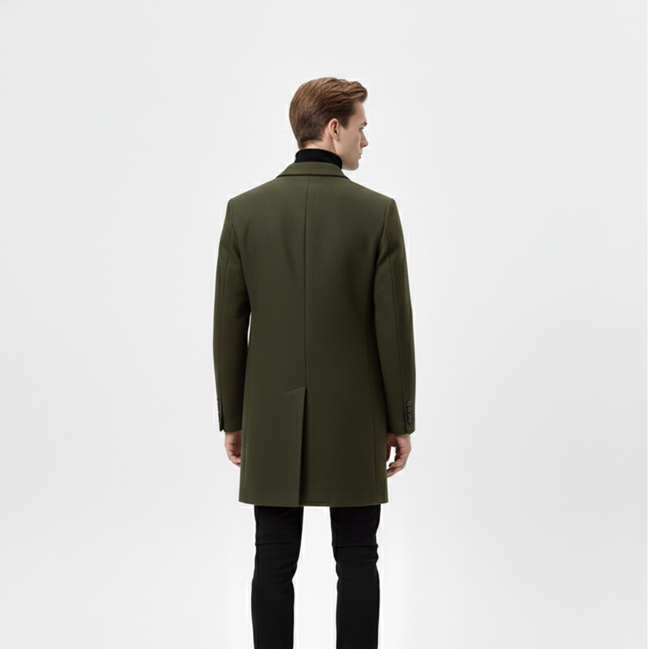 Heren Lange Winterjas Old Money Stijl