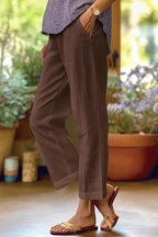 Dames Casual Zomerbroek met Linnen Look Montarello