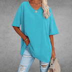 Dames Oversized T Shirt Met V Hals