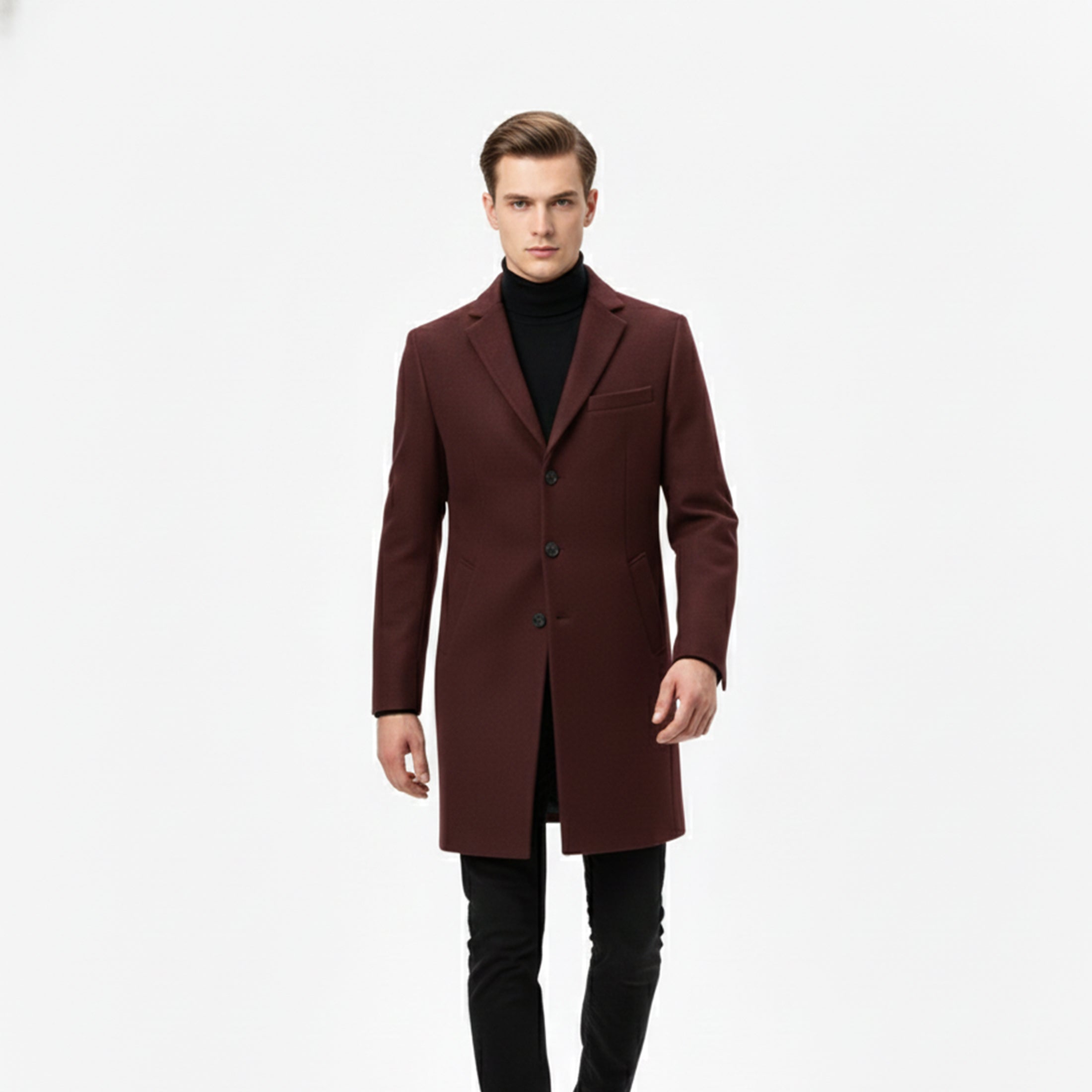 Heren Lange Winterjas Old Money Stijl