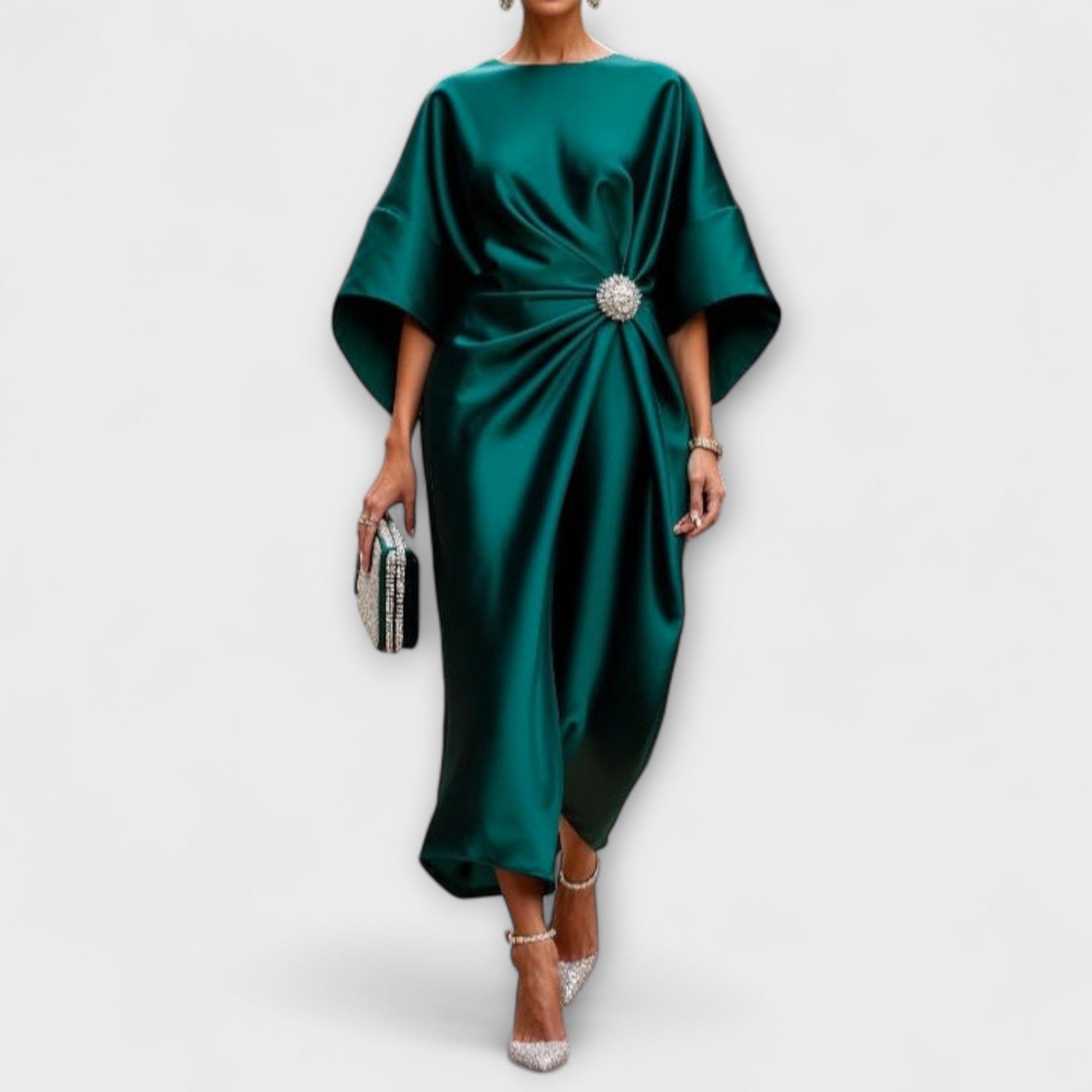 Women's Luxury Maxi Dress with Satin Sheen