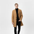 Heren Lange Winterjas Old Money Stijl