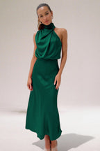 Dames Halter Jurk Maxi