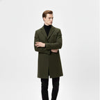 Heren Lange Winterjas Old Money Stijl