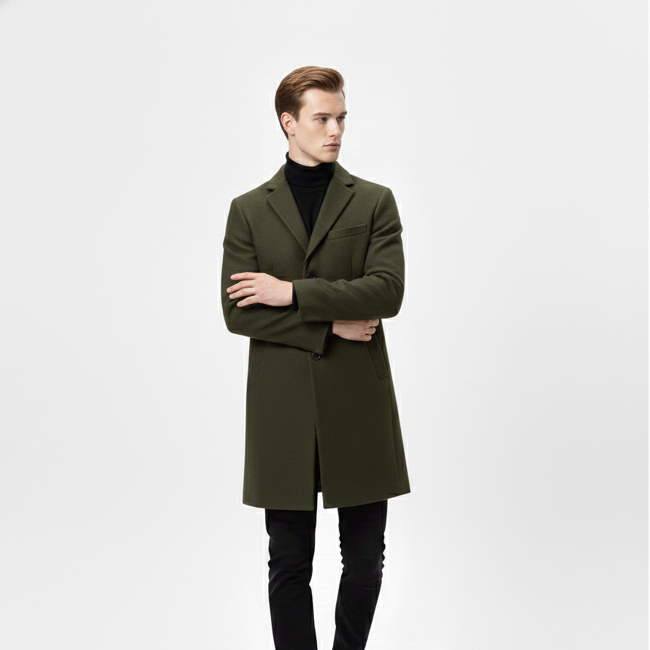 Heren Lange Winterjas Old Money Stijl