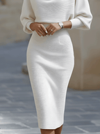 Dames Gedrapeerde Midi Jurk Elegant