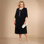 Dames Midi Jurk Chiffon Verfijnde Stijl
