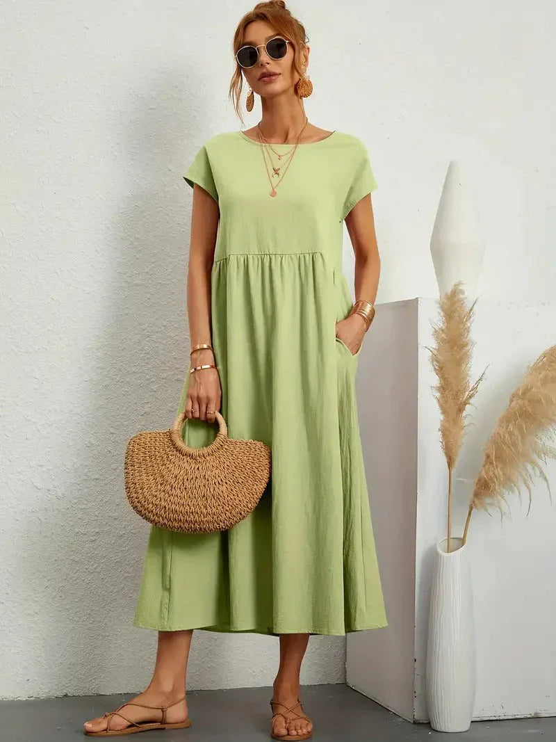Dames Elegante Lichte Midi Jurk
