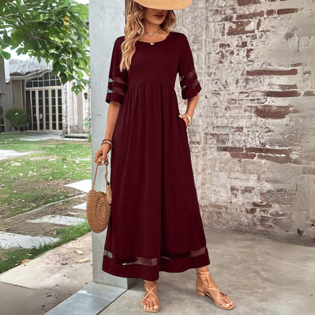 Women's Tummy Control Midi Dress Elegant