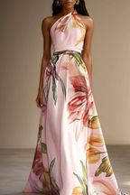Dames Satijnen One Shoulder Maxi Jurk