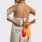 Women's Floral Print Maxi Dress with Sweetheart Neckline