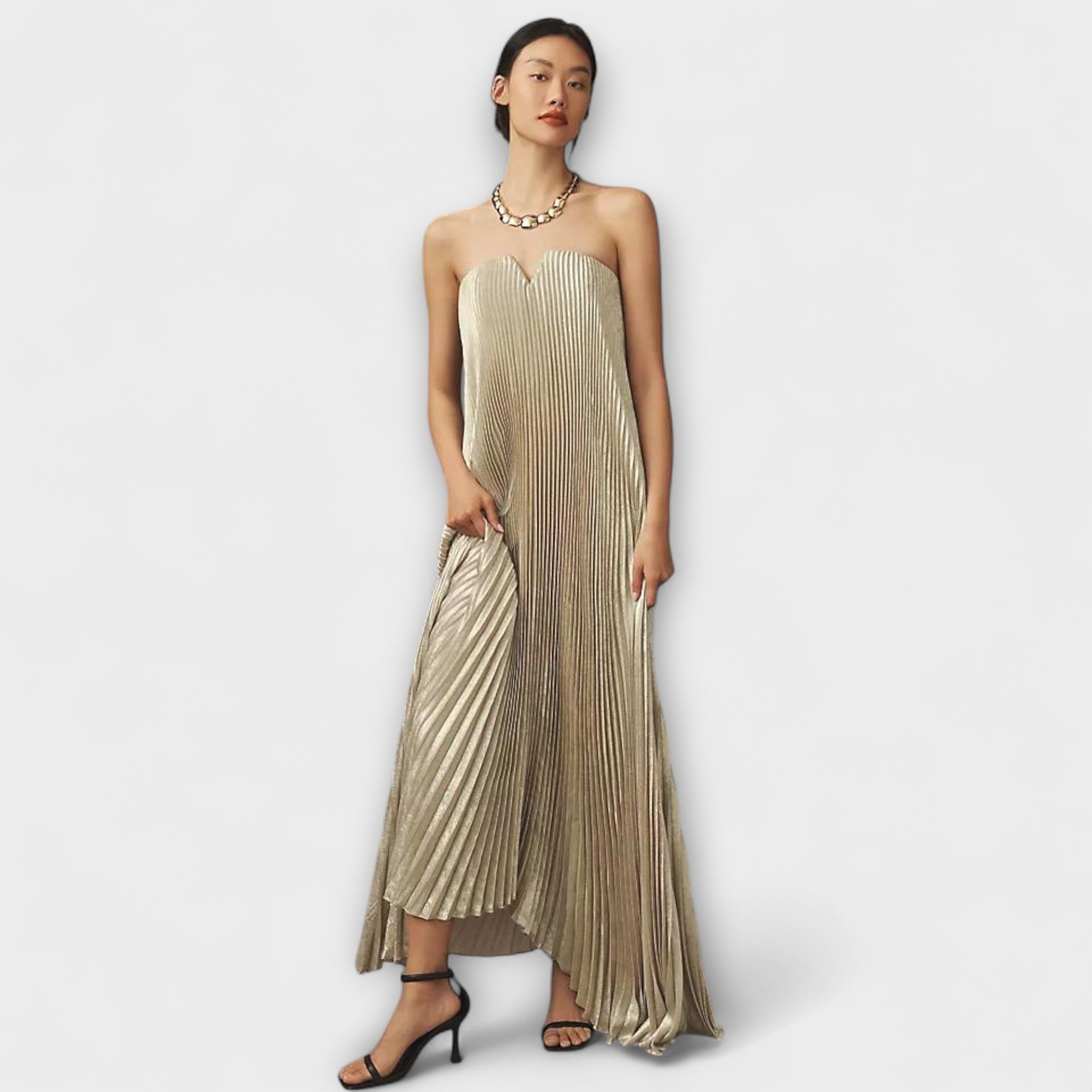 Women's Floral Print Maxi Dress with Sweetheart Neckline