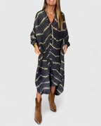 Women's Bohemian Striped Maxi Dress