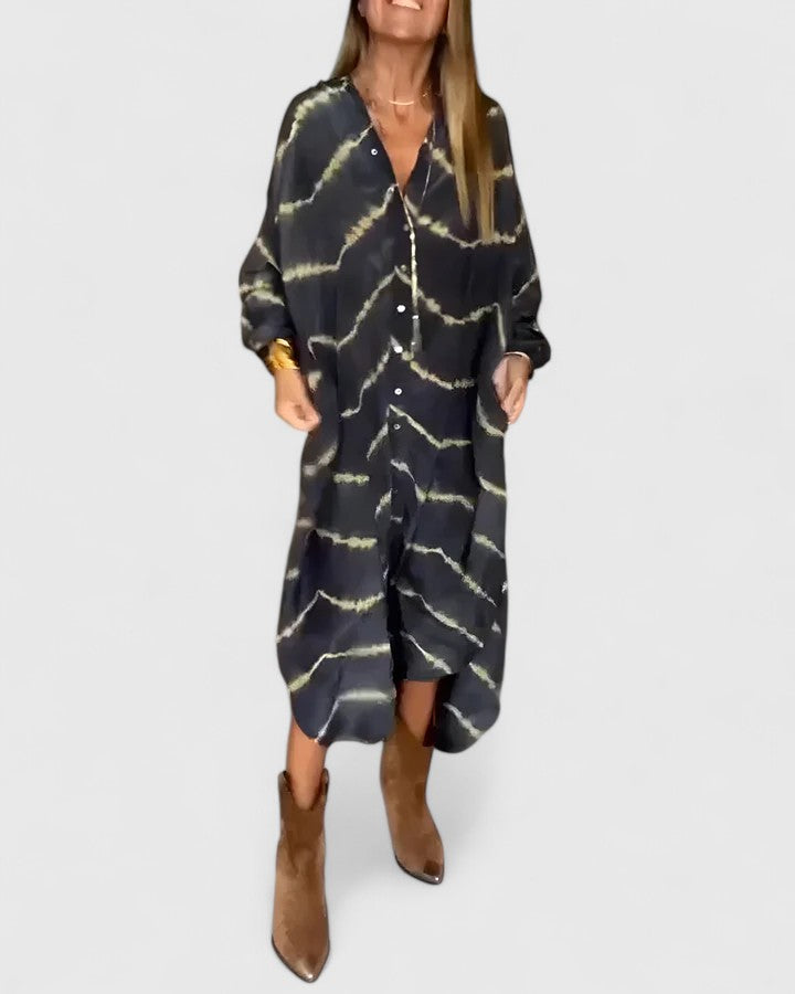 Women's Bohemian Striped Maxi Dress